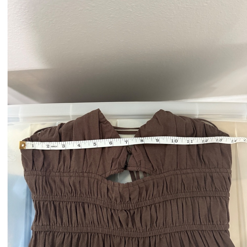 SNDYS Tahlia Dress in Chocolate 100% Cotton Size Small - Picture 6 of 8